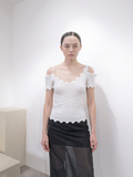 Dropped Shoulder Knit Top（WHT）