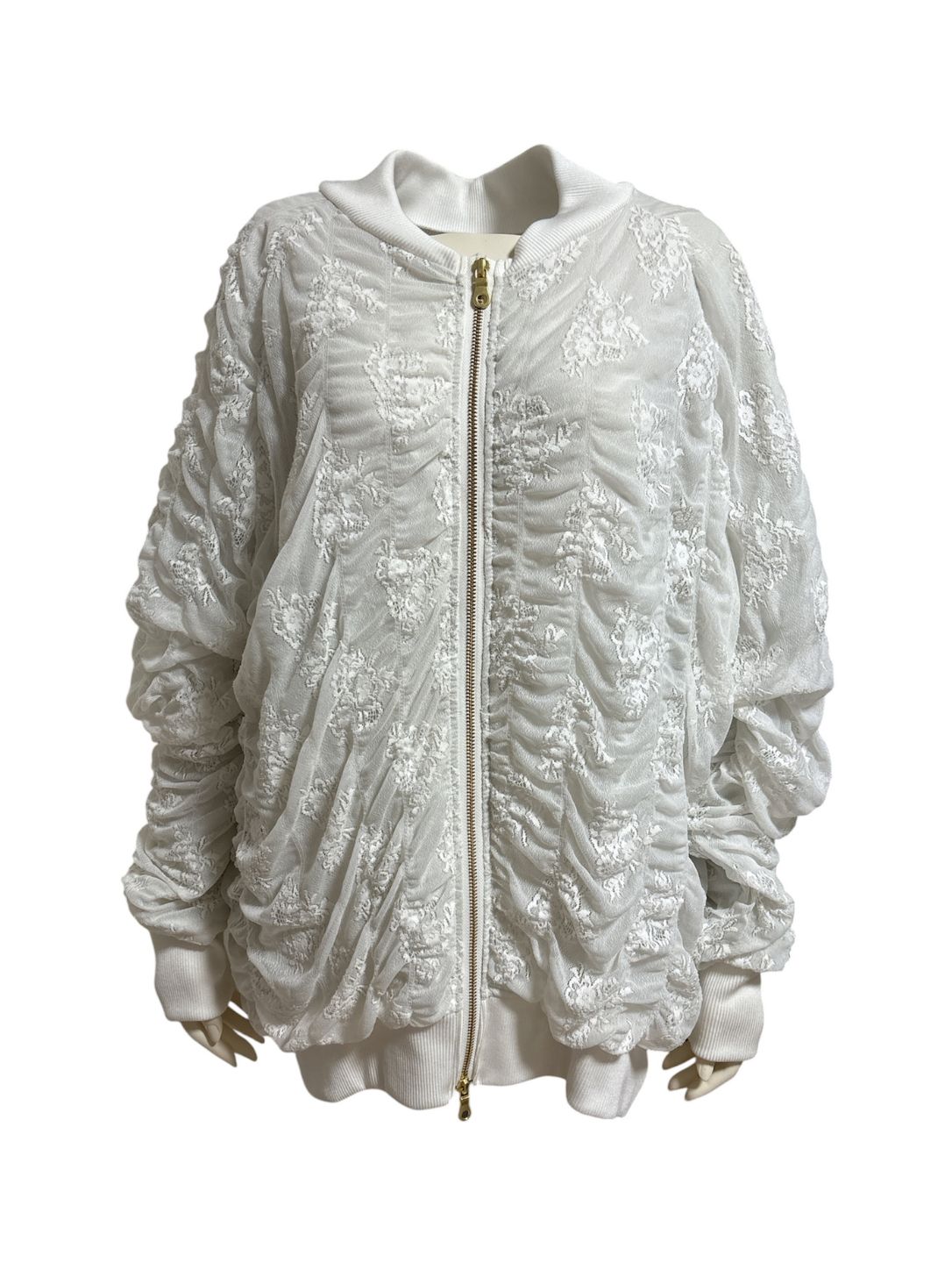 Shirred Lace Oversized Blouson