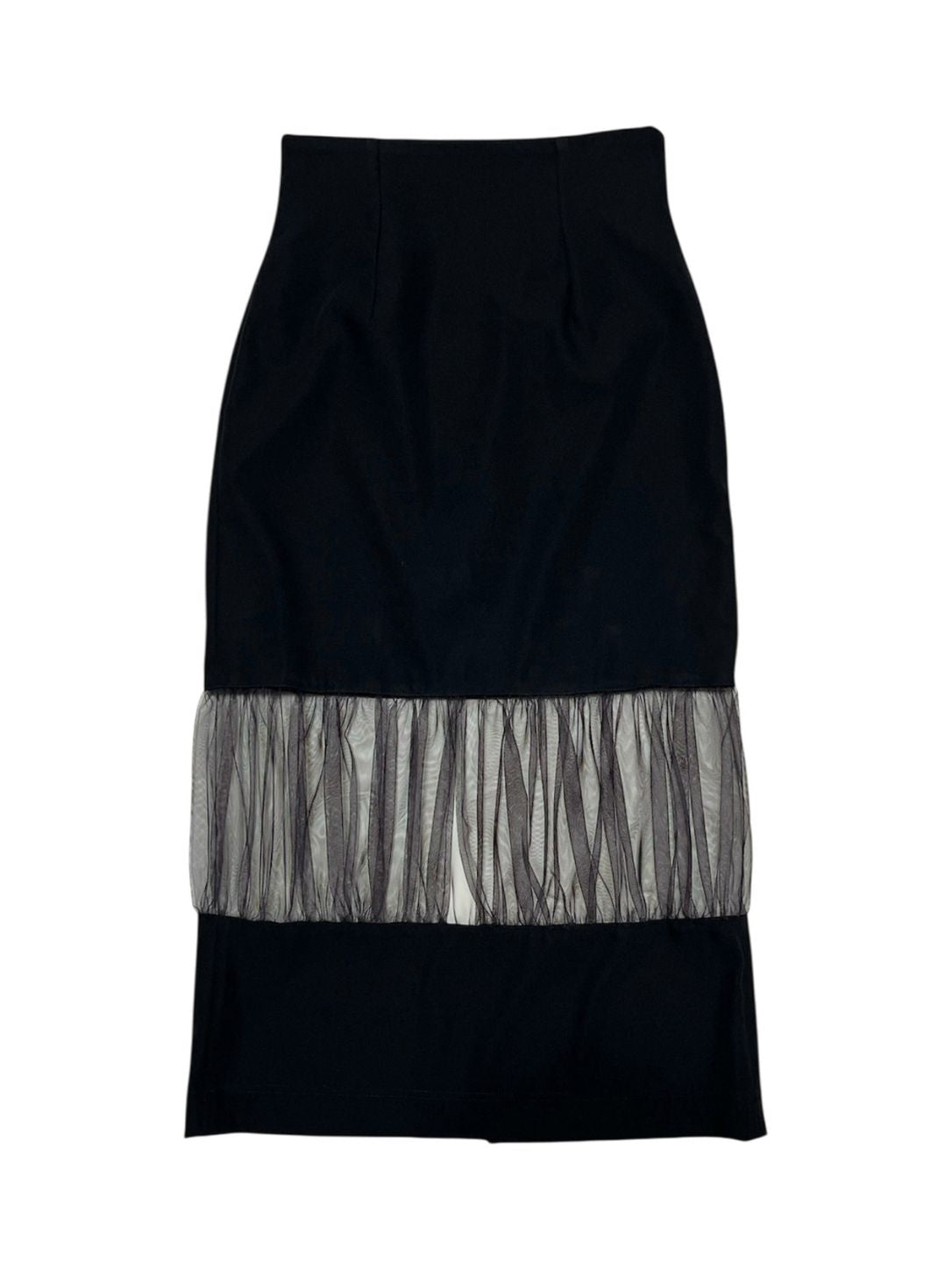 Tulle Jersey Paneled Skirt