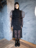 Tulle Layerd wool cardigan