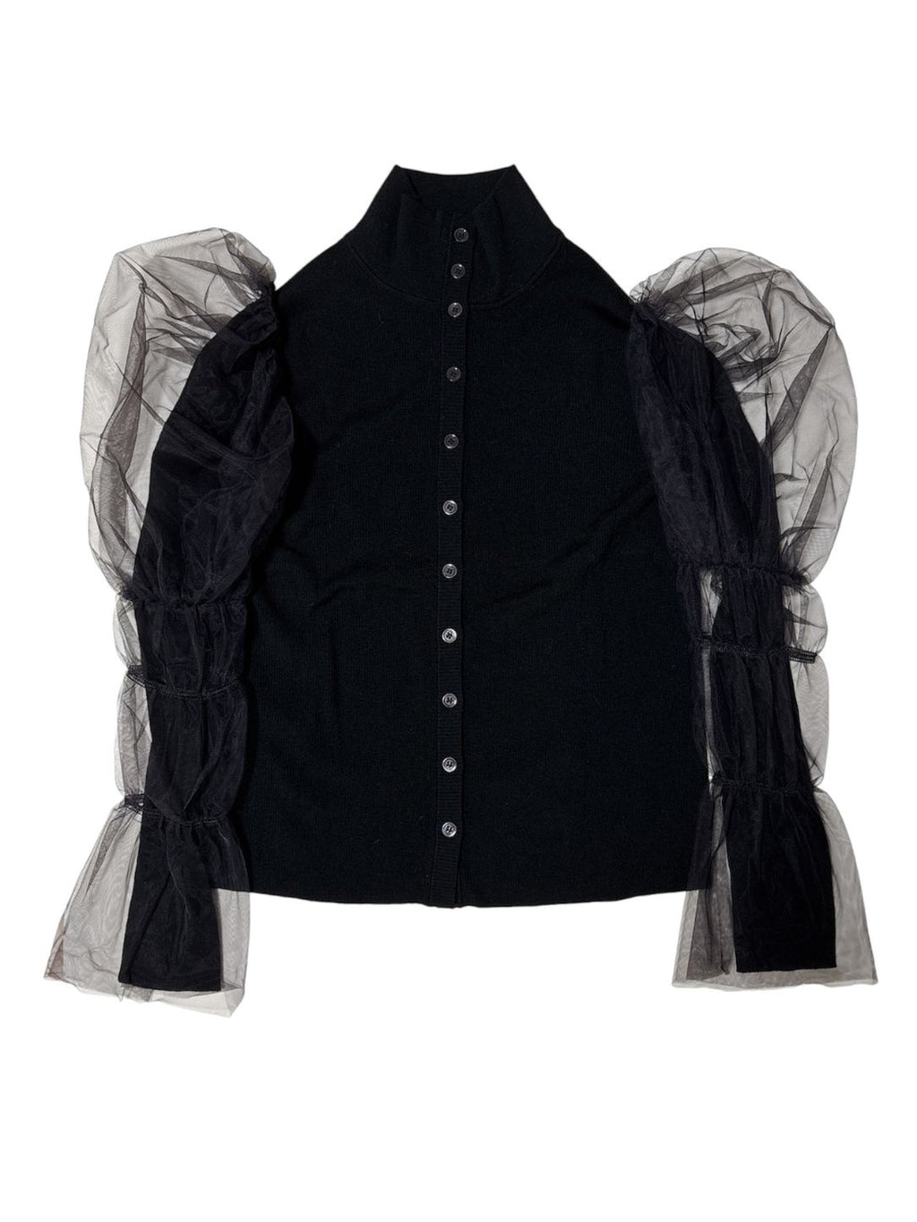 Tulle Layerd wool cardigan