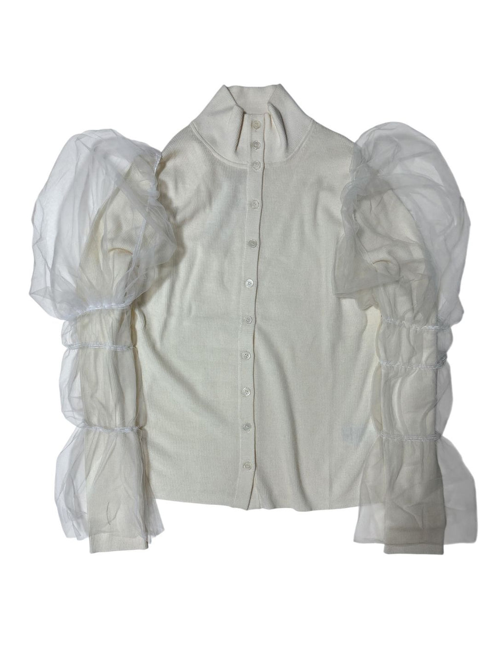 Tulle Layerd wool cardigan