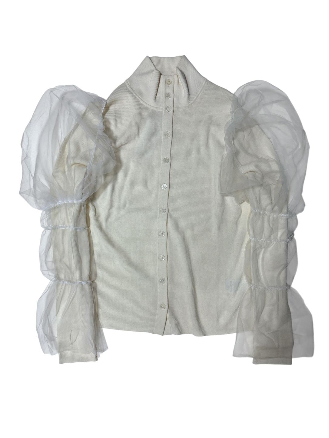 Tulle Layerd wool cardigan