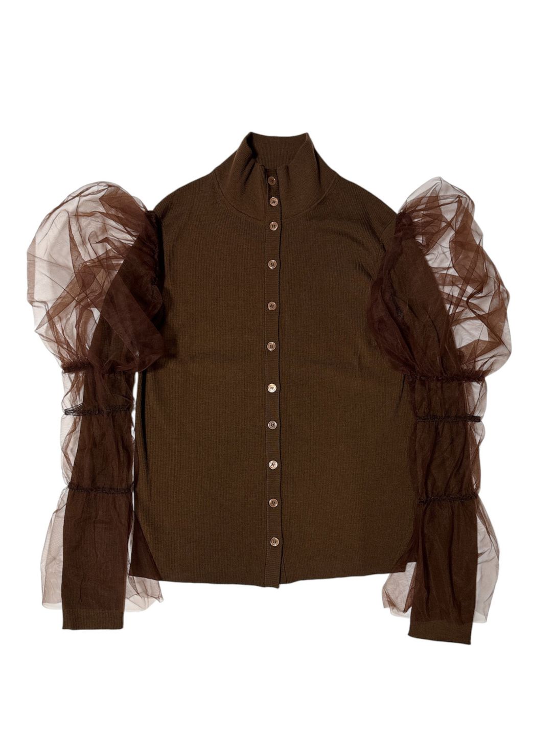 Tulle Layerd wool cardigan