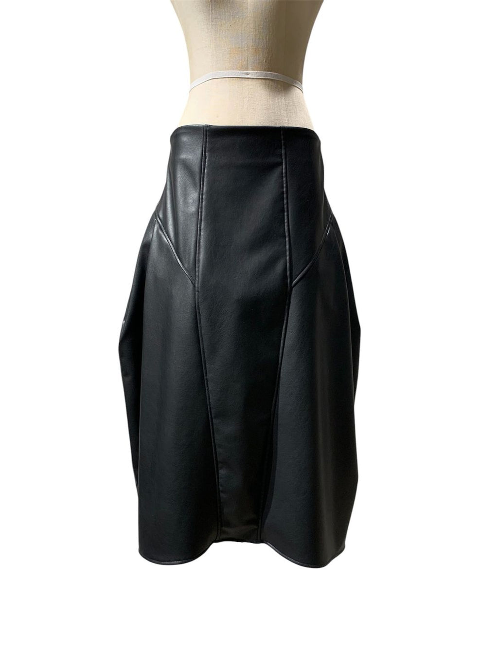 Eco-Leather Box-Shape Skirt