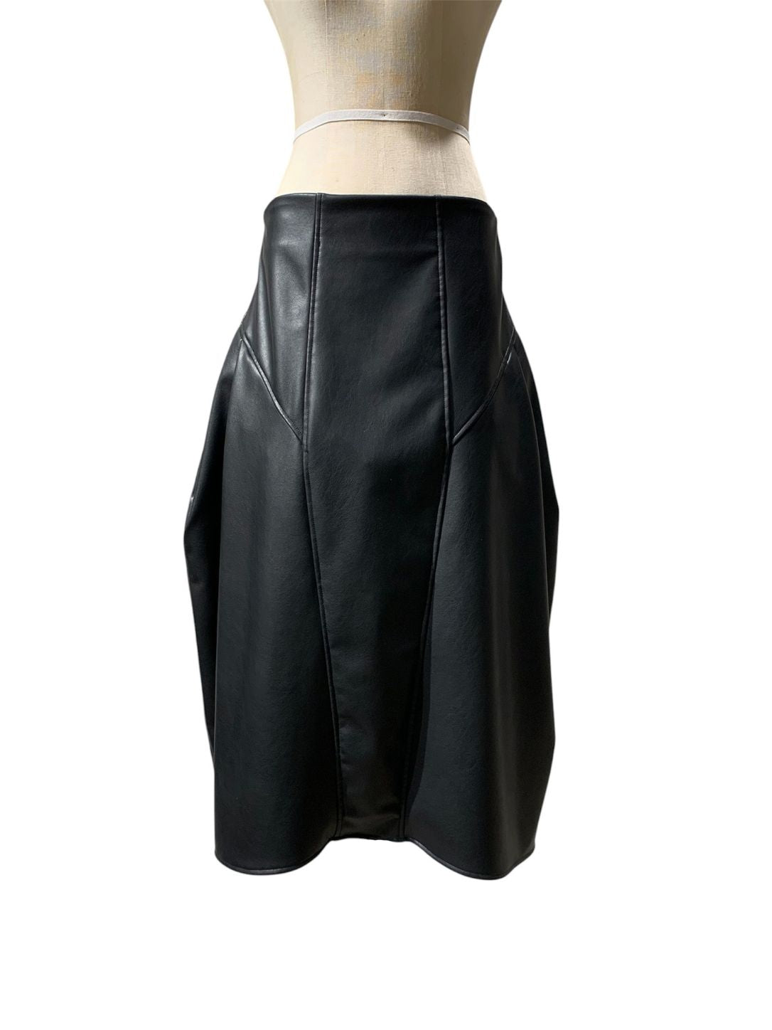 Eco-Leather Box-Shape Skirt