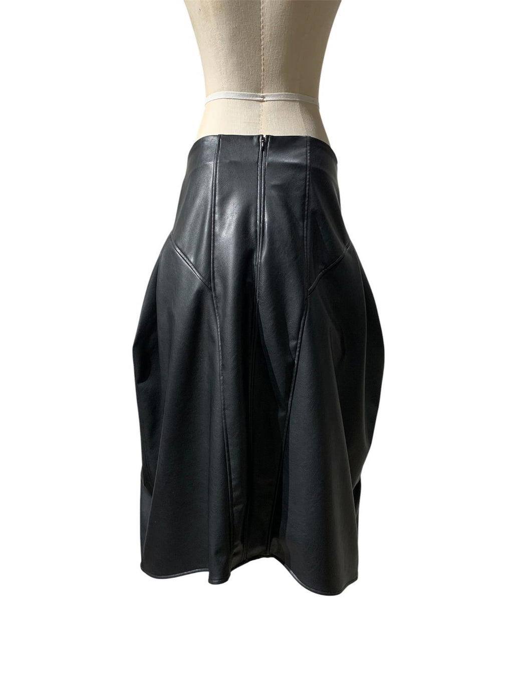 Eco-Leather Box-Shape Skirt