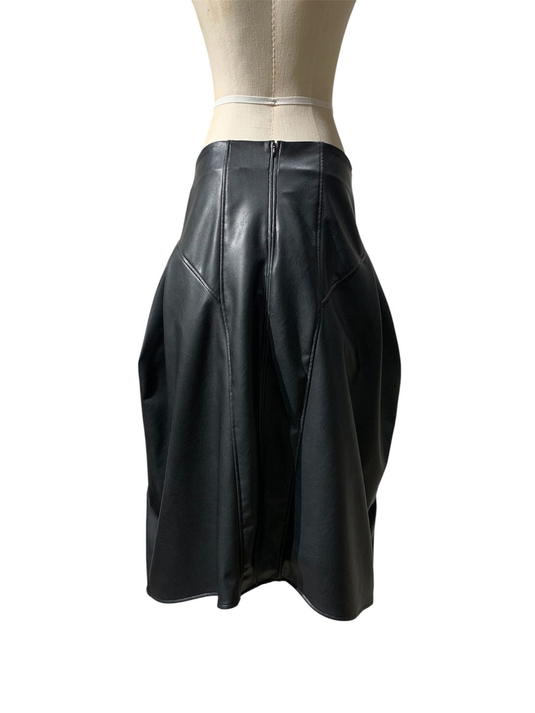Eco-Leather Box-Shape Skirt