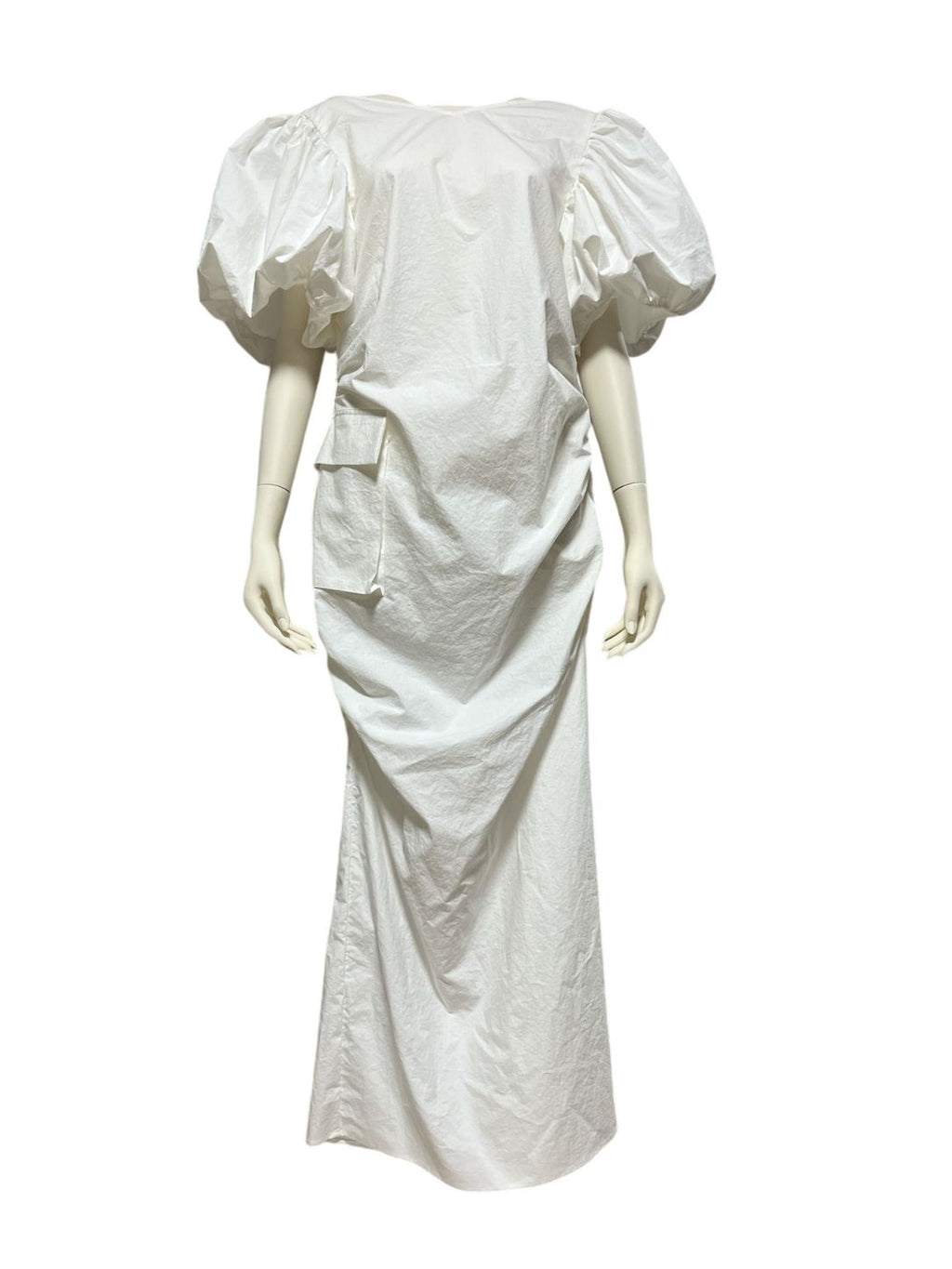 Side Slit Puff-Sleeve Dress