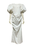 Side Slit Puff-Sleeve Dress