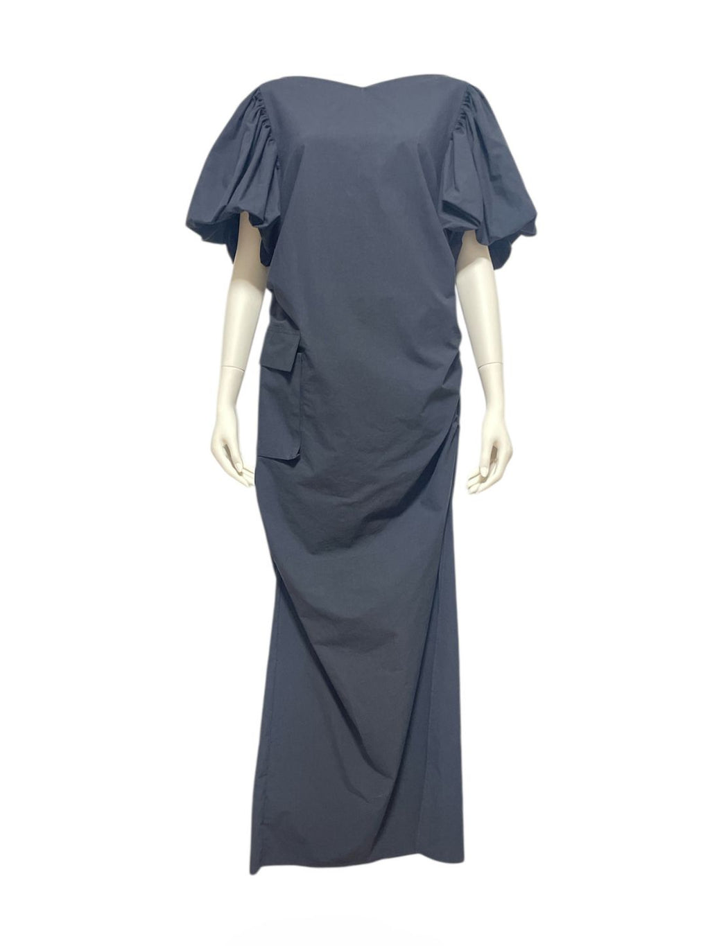 Side Slit Puff-Sleeve Dress