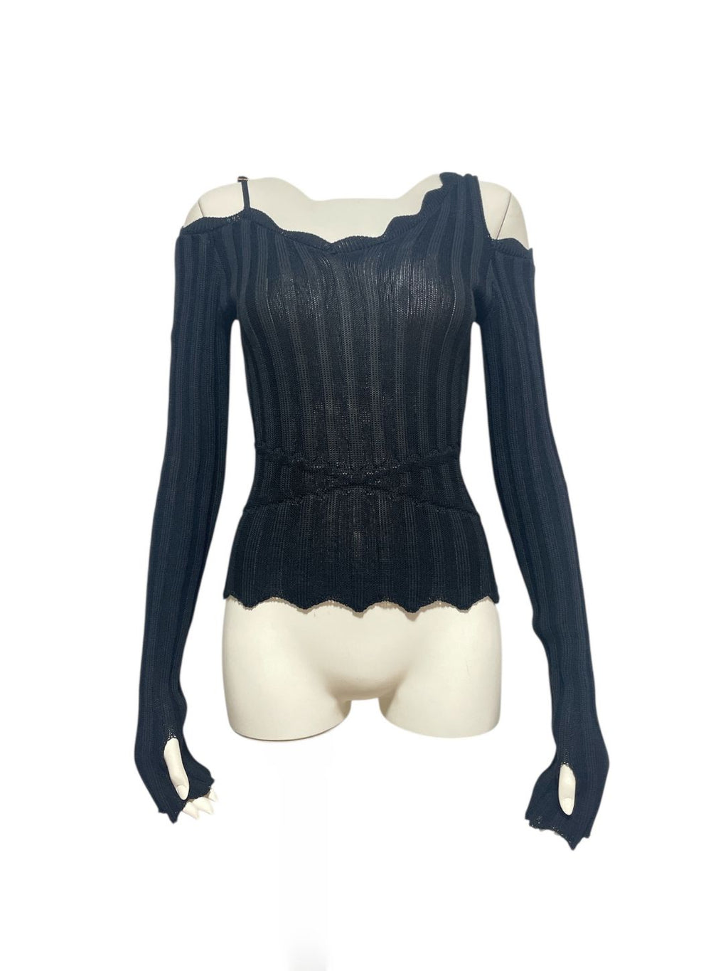 Dropped Shoulder Long-Sleeve Knit