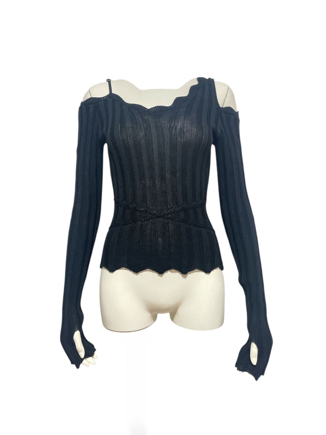 Dropped Shoulder Long-Sleeve Knit