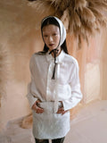 Ribbon Satin Over-sized Shirt