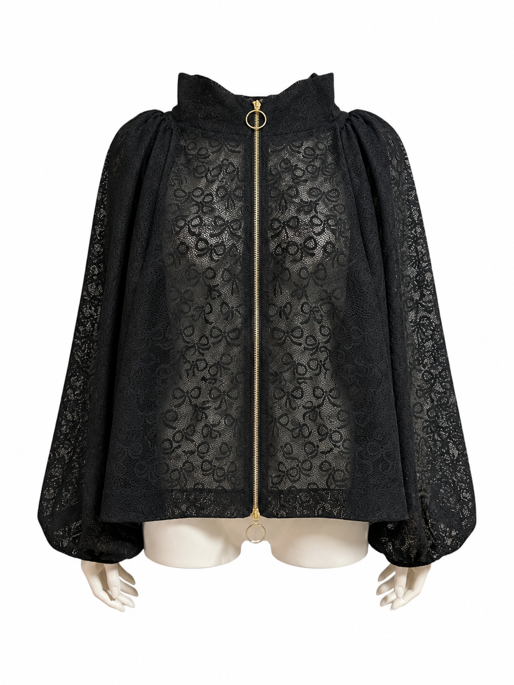 BOW PATTERN LACE A-LINE BLOUSON