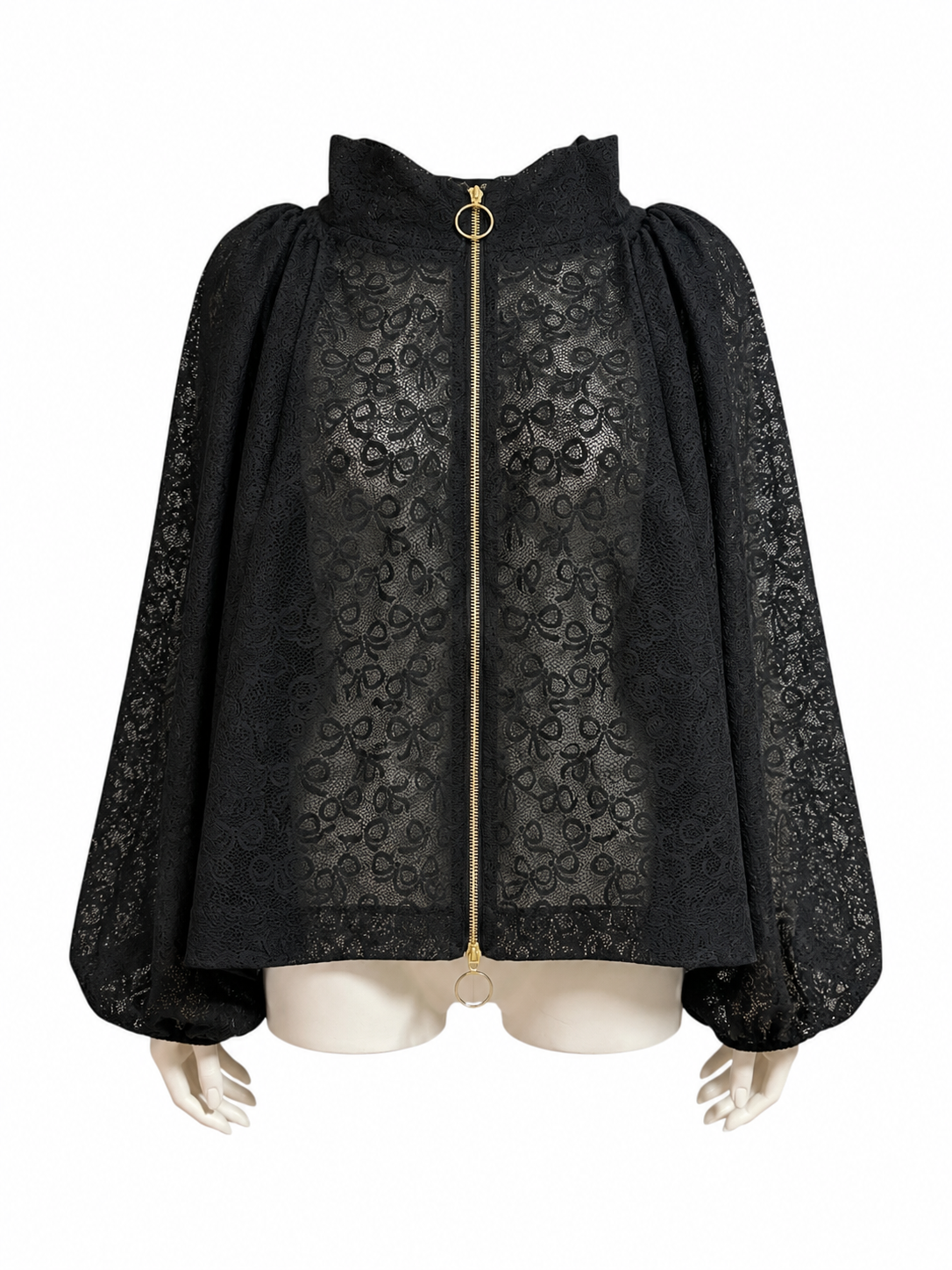 BOW PATTERN LACE A-LINE BLOUSON