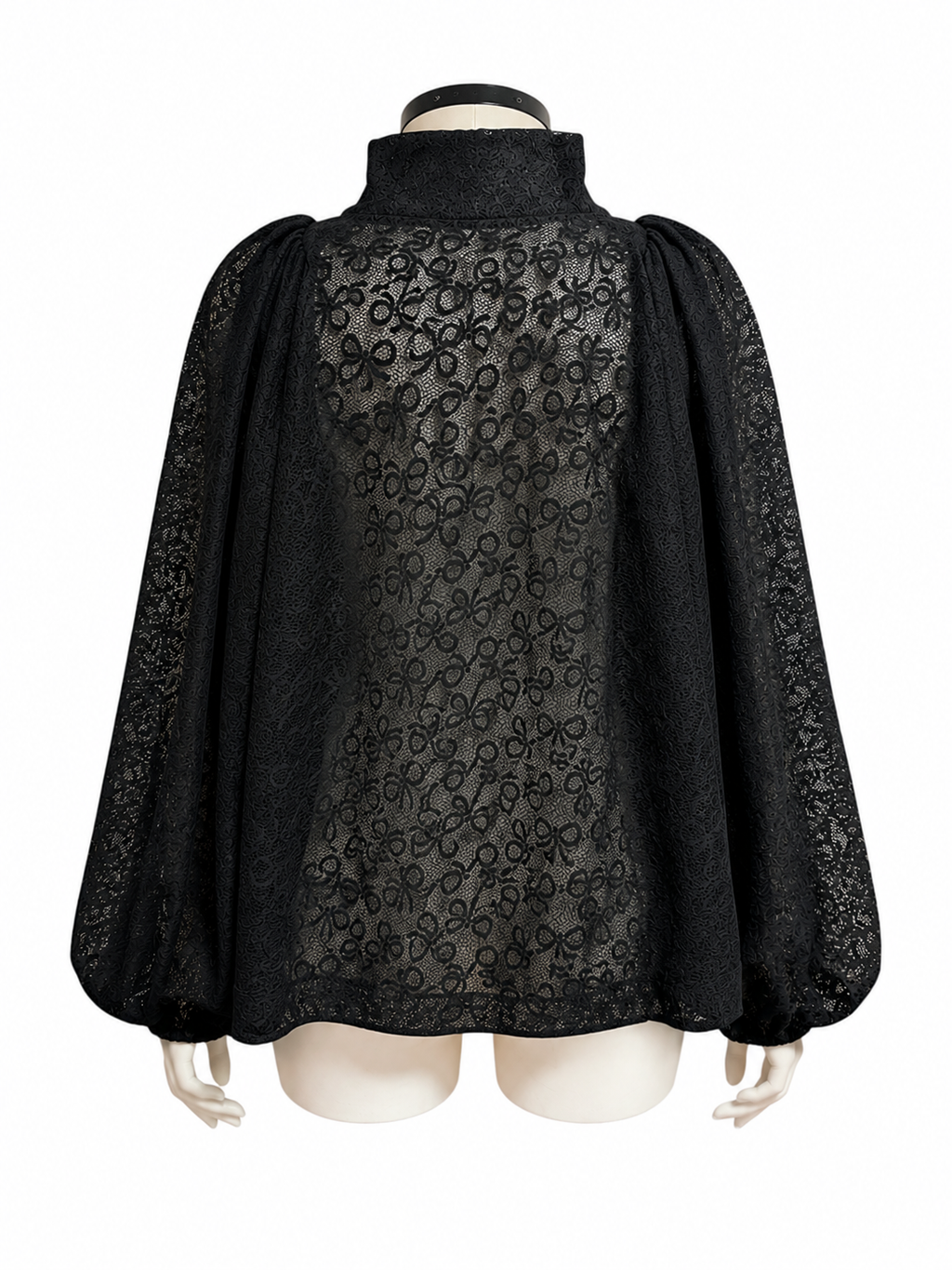 BOW PATTERN LACE A-LINE BLOUSON