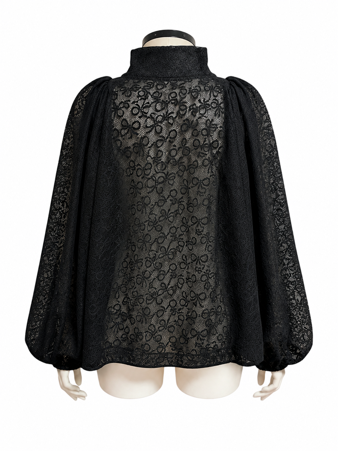 BOW PATTERN LACE A-LINE BLOUSON