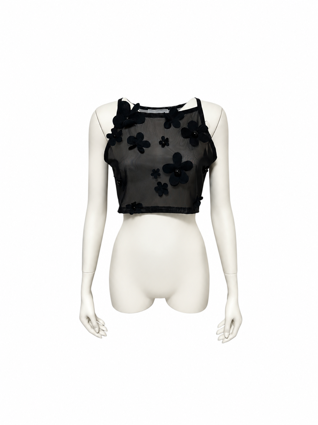 Flower Embroidery Tank Top（BLK）