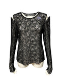 Bow Pattern Lace Long-sleeve Top
