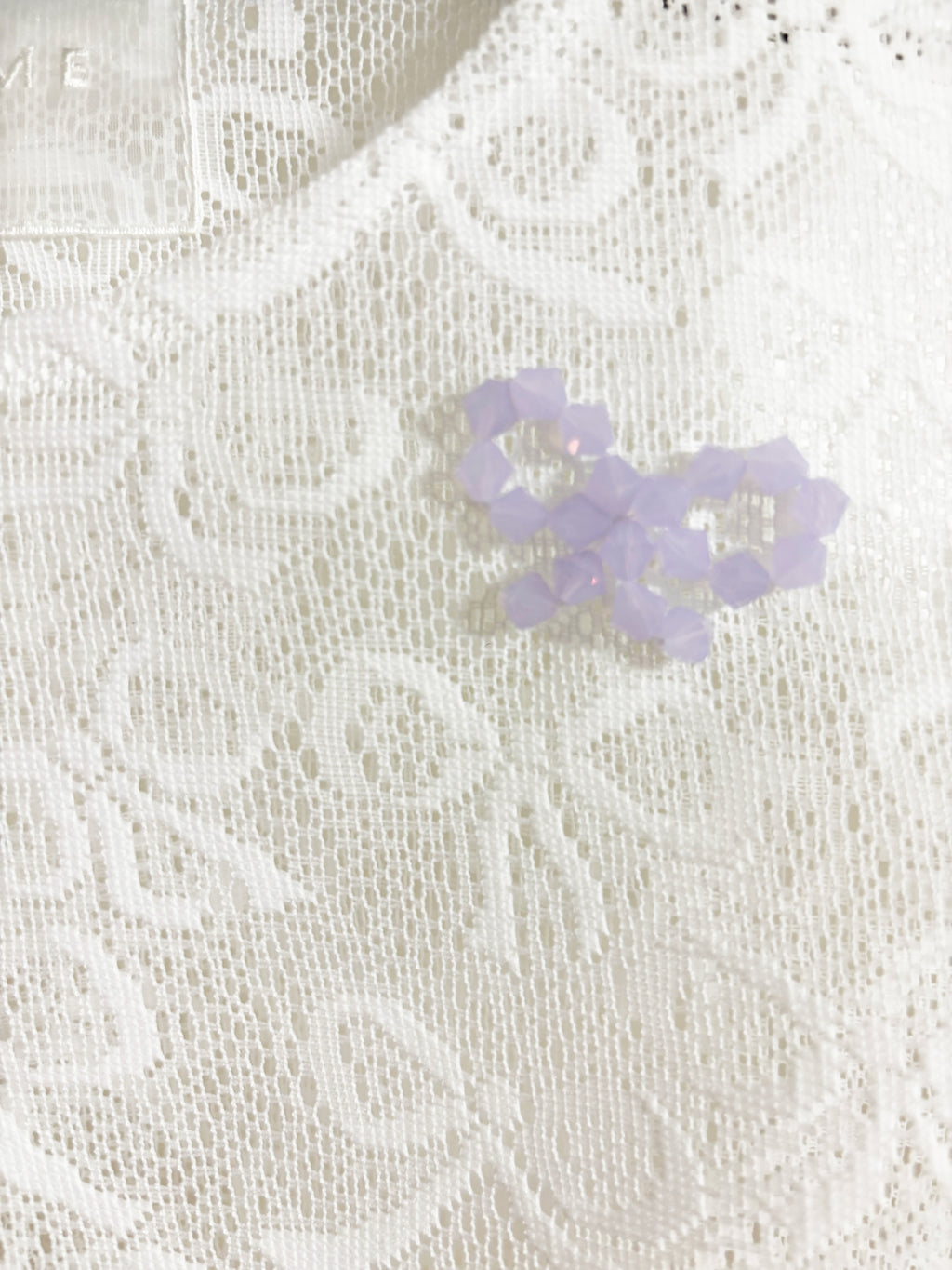 Bow Pattern Lace Long-sleeve Embroidery Top