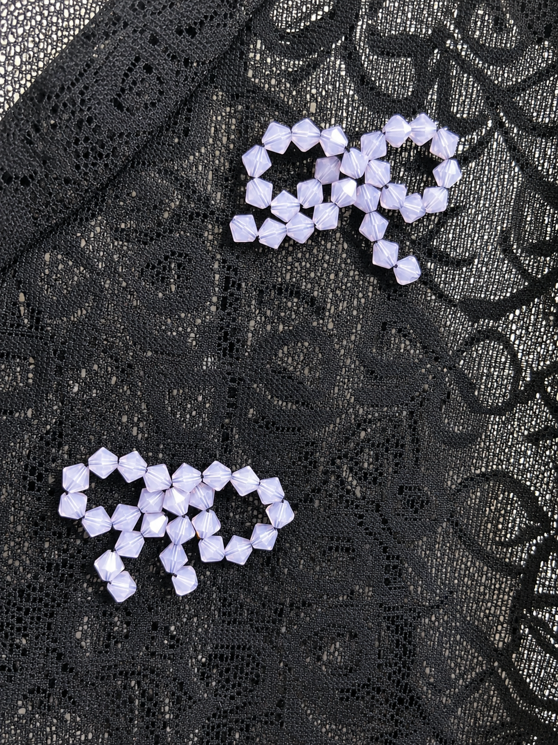 Bow Pattern Lace Over Size  Embroidery  T-shirt