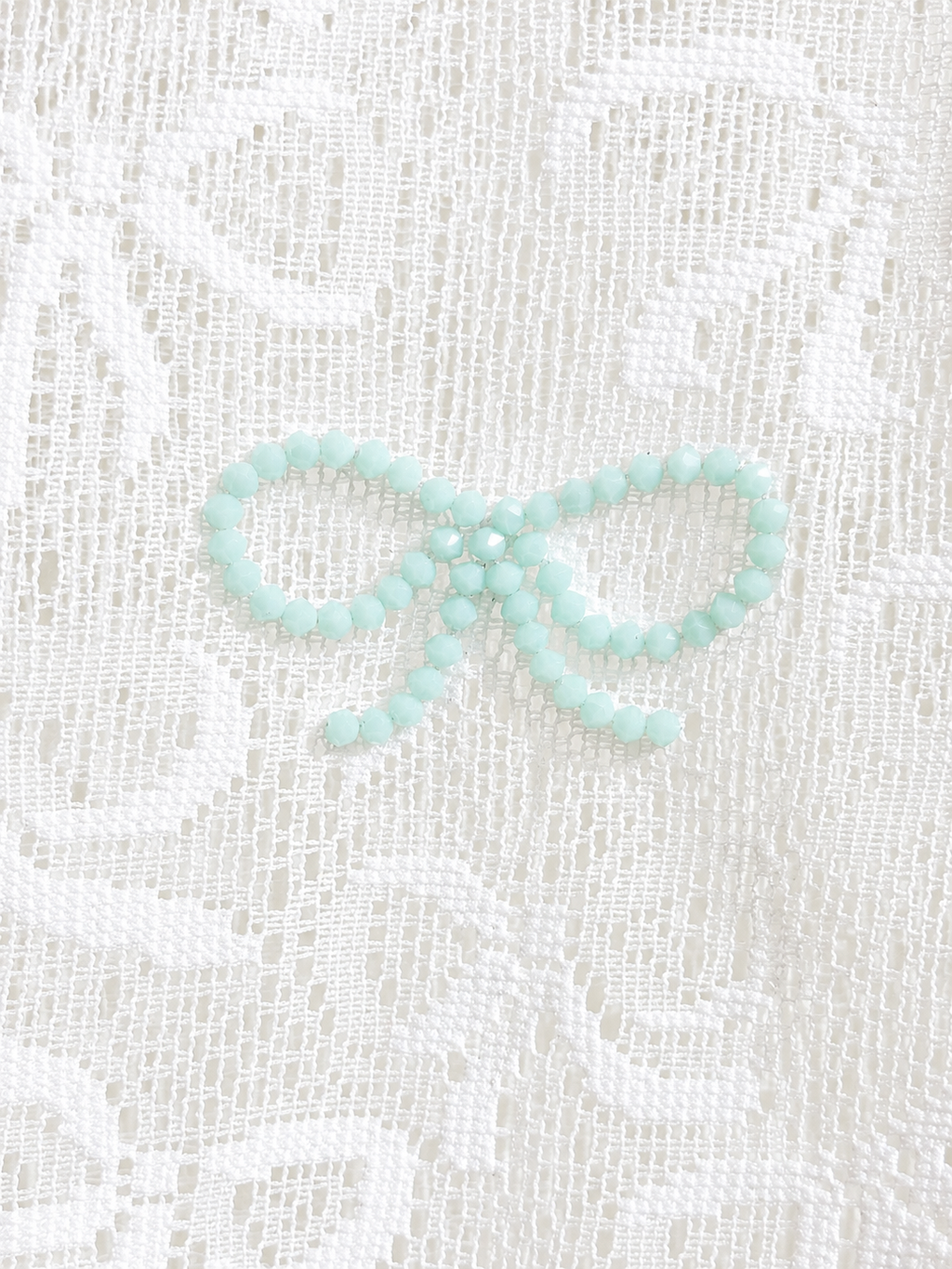Bow Pattern Lace Over Size  Embroidery  T-shirt