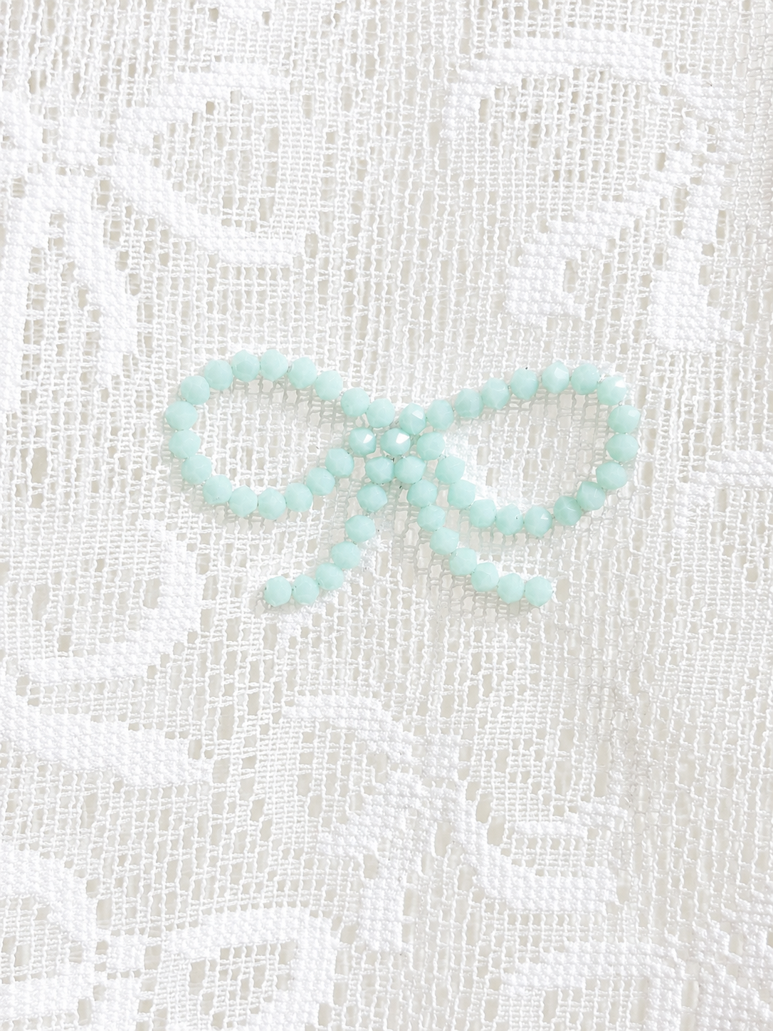 Bow Pattern Lace Over Size  Embroidery  T-shirt