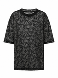 Bow Pattern Lace Over Size T-shirt