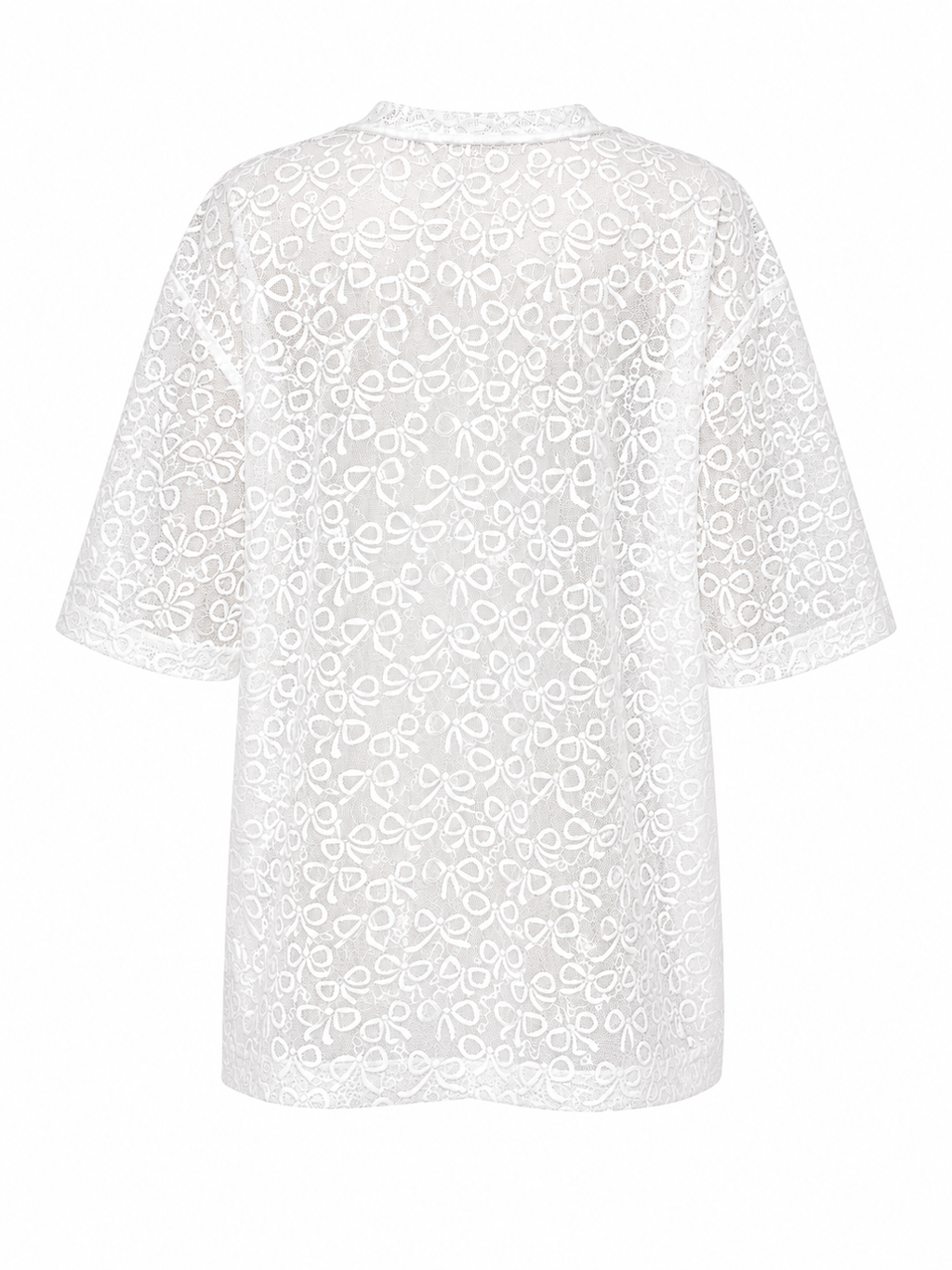 Bow Pattern Lace Over Size T-shirt