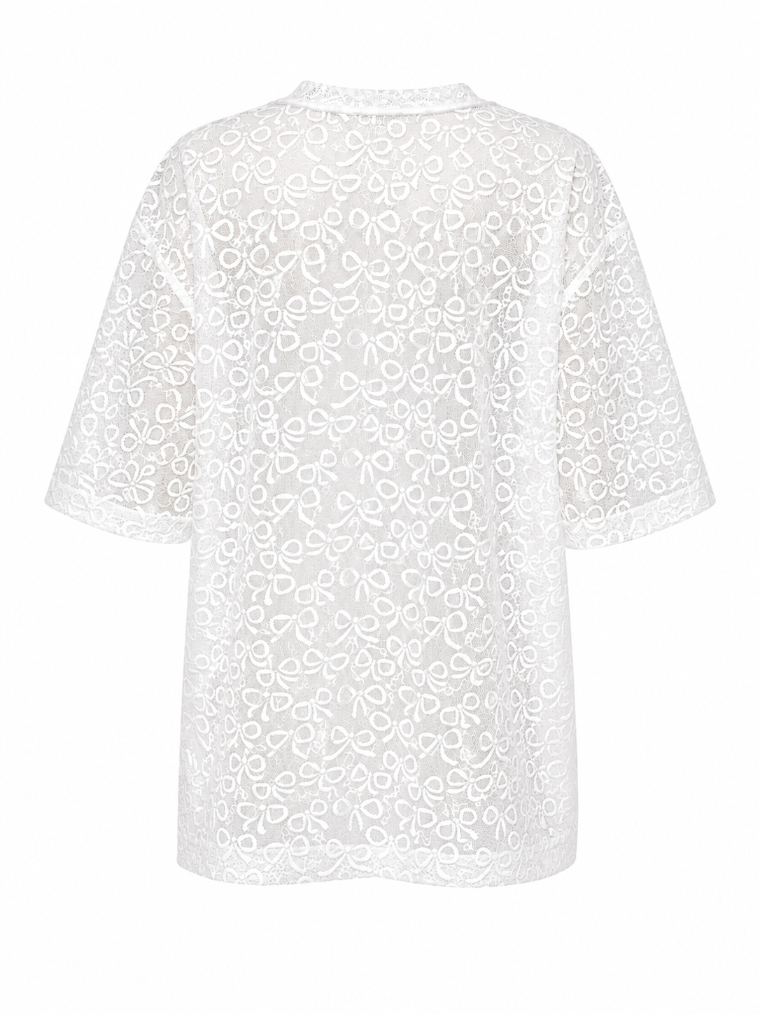 Bow Pattern Lace Over Size T-shirt