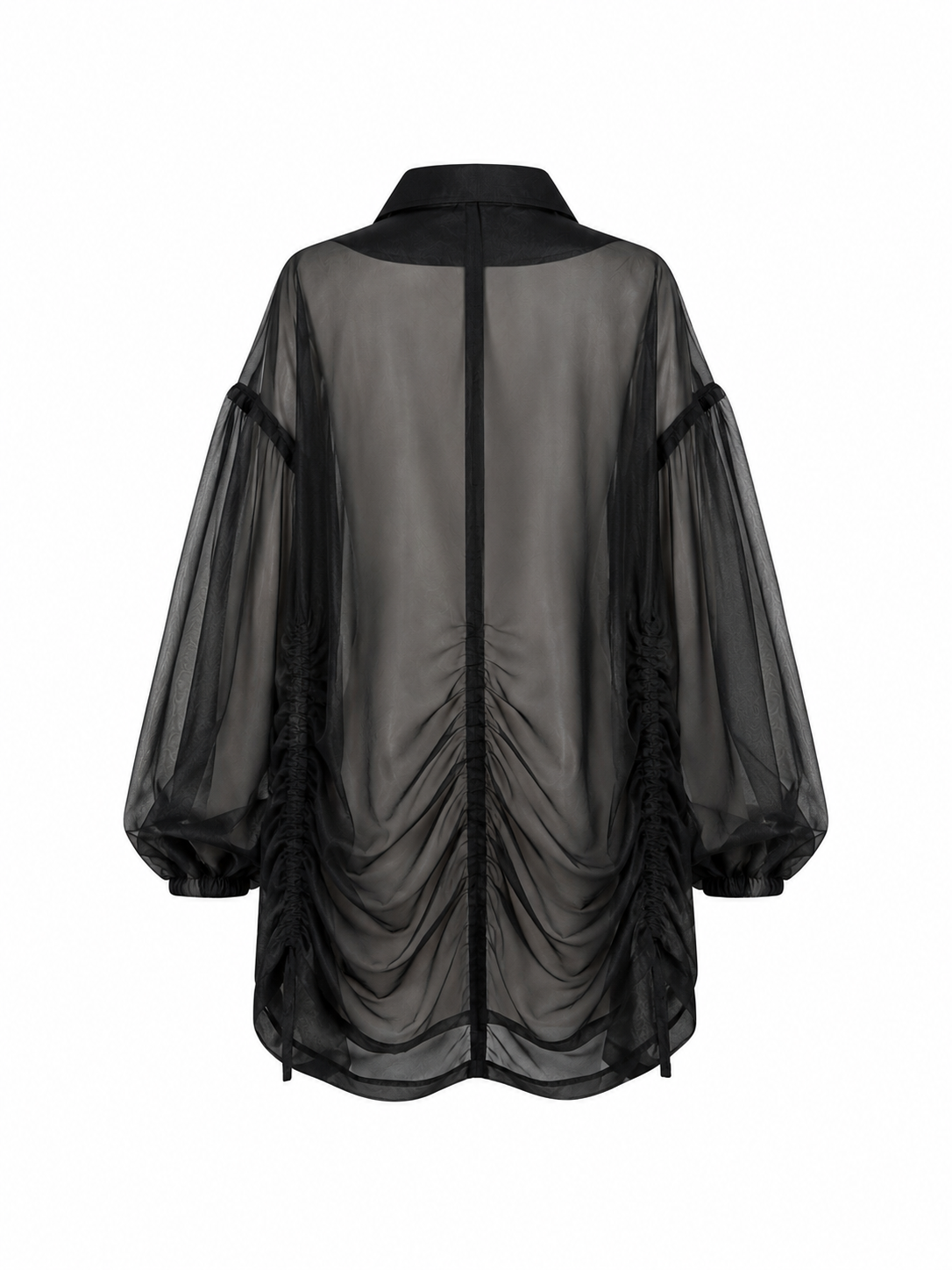 Tulle Stand-collar Pearl Coat