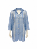 Scalloped Floral Lace Half-sleeve Shirt