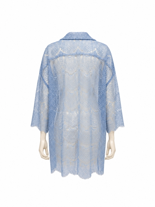 Scalloped Floral Lace Half-sleeve Shirt
