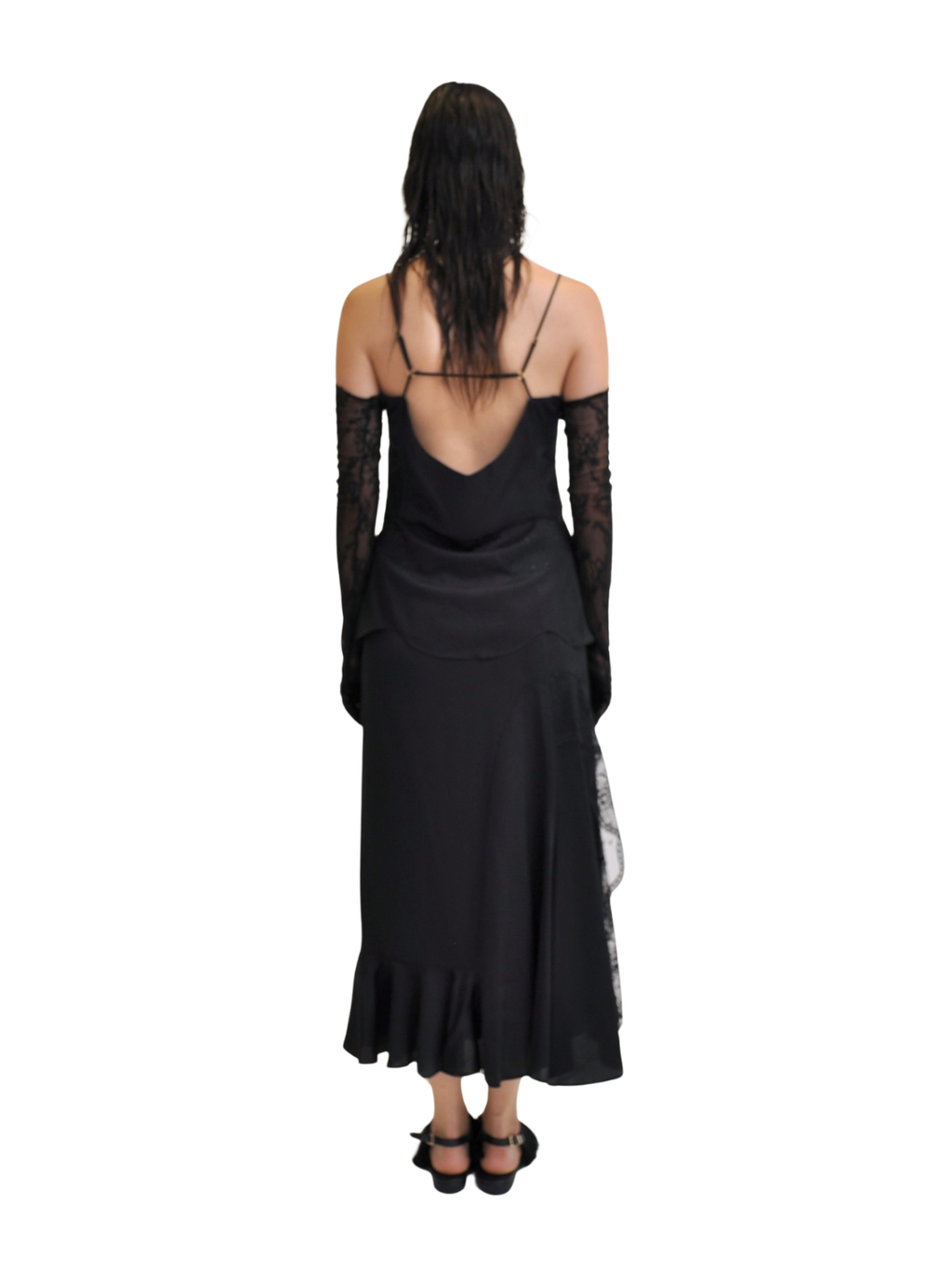 【Pre-Order】Scalloped Hem Camisole（BLK）