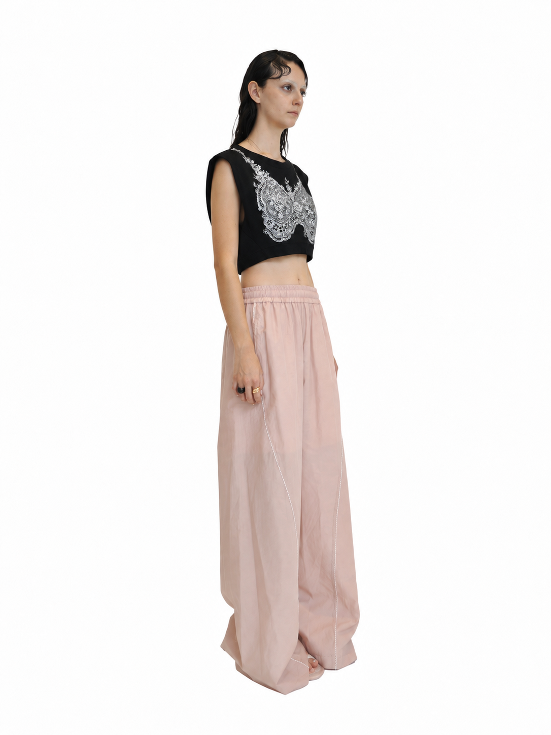 【Pre-Ordar】Curved Sleeveless T-Shirt（BLK）