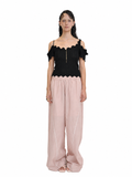 【Pre-Order】Dropped Shoulder Knit Top（BLK）