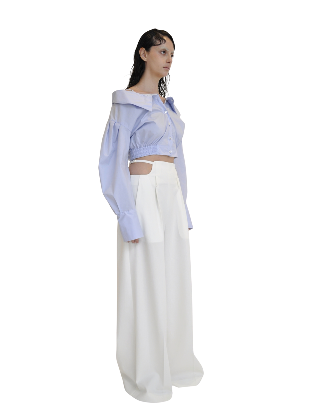 【Pre-Order】High-Waist Wide Pants（WHT）