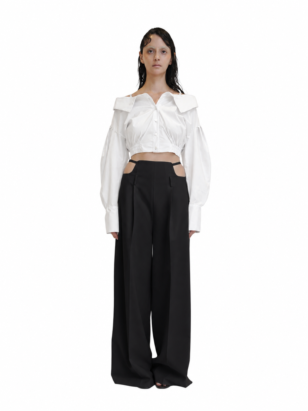 【Pre-Order】High-Waist Wide Pants（BLK）