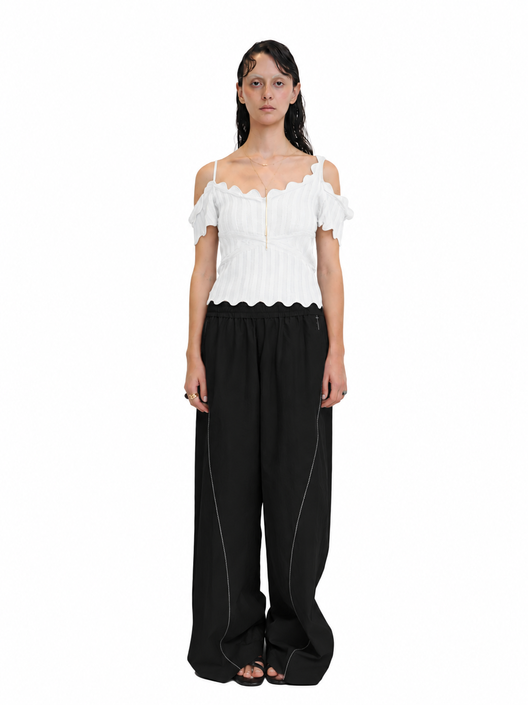 【Pre-Order】Curved Seam Nylon Pants（BLK）