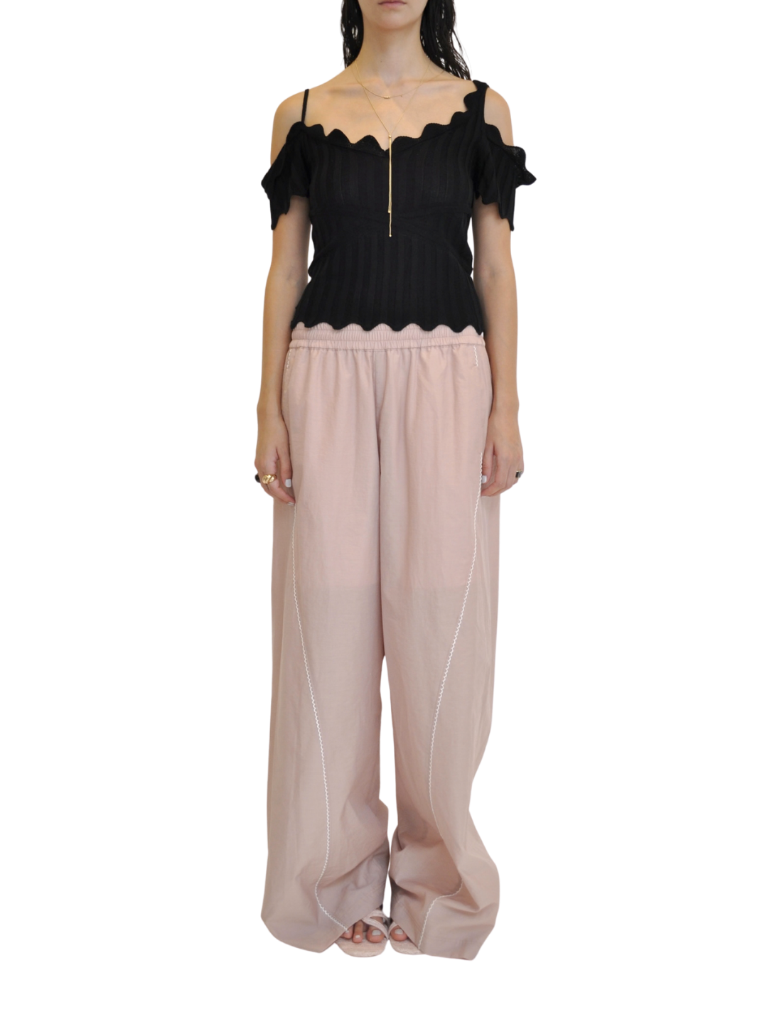 【Pre-Order】Curved Seam Nylon Pants（PNK）