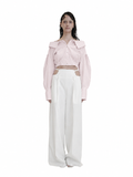 【Pre-Order】Off-Shoulder Cropped Shirt（PNK）
