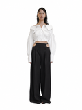 【Pre-Order】Off-Shoulder Cropped Shirt（WHT）
