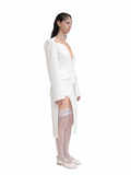 【Pre-Ordar】Curved Overlay Skirt（WHT）