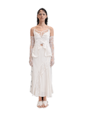 【Pre-Order】Satin Lace Skirt（WHT）