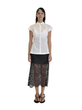 【Pre-Order】Scalloped Foiled Lace Skirt（BLK）