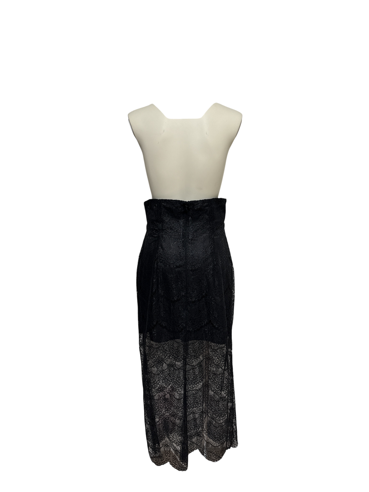【Pre-Order】Scalloped Foiled Lace Skirt（BLK）