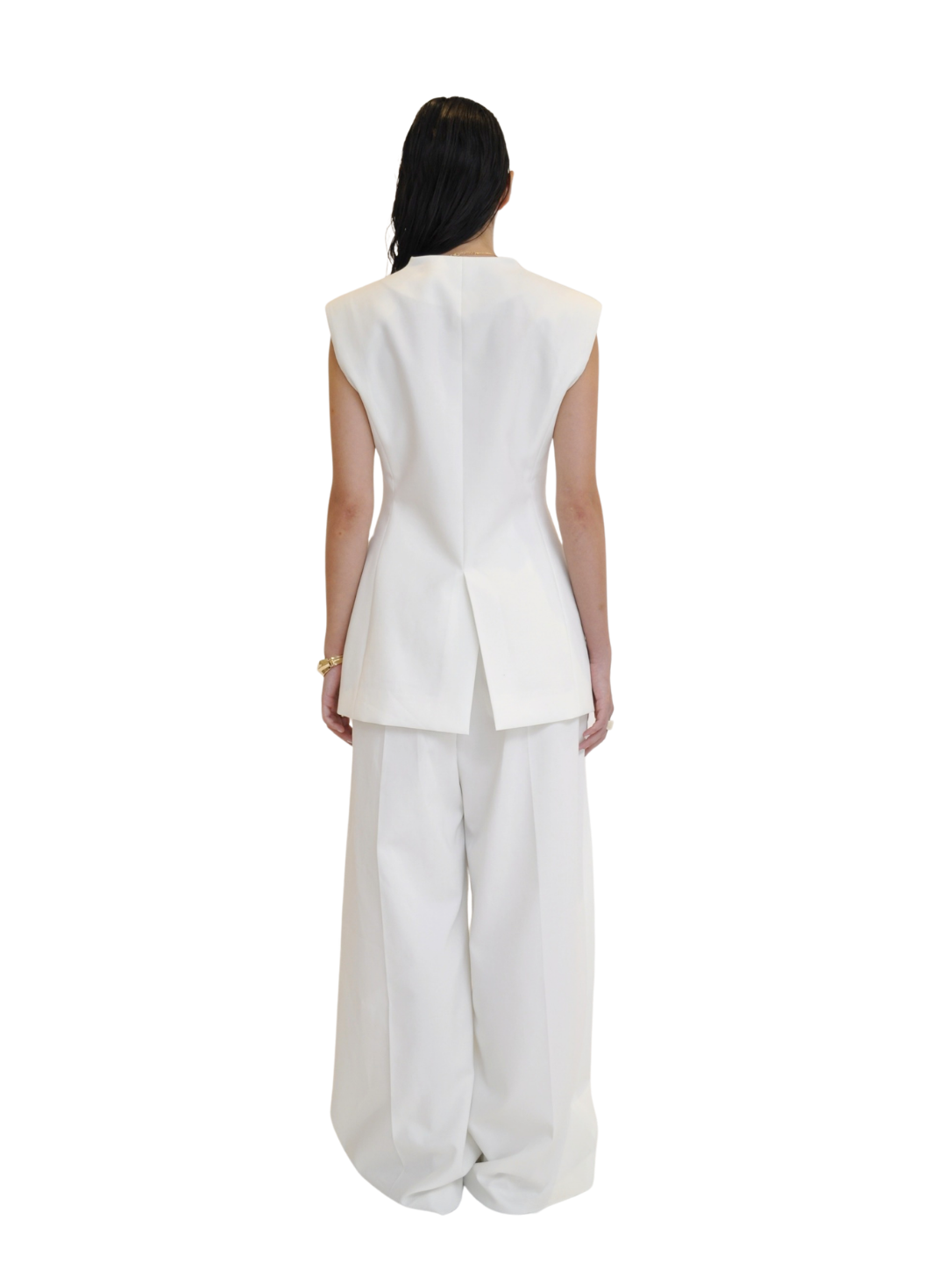 【Pre-Order】Curved Hem Vest（WHT）