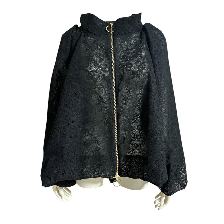 BOW PATTERN LACE A-LINE BLOUSON