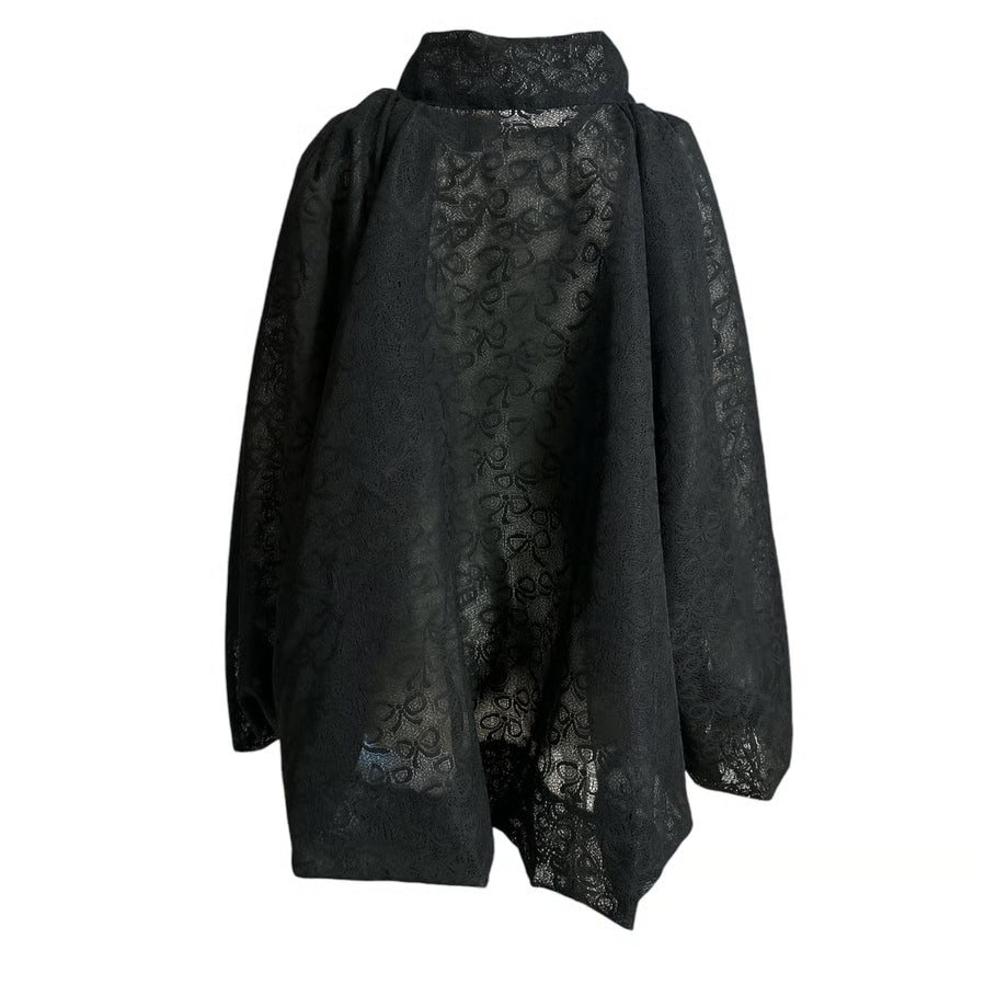 BOW PATTERN LACE A-LINE BLOUSON